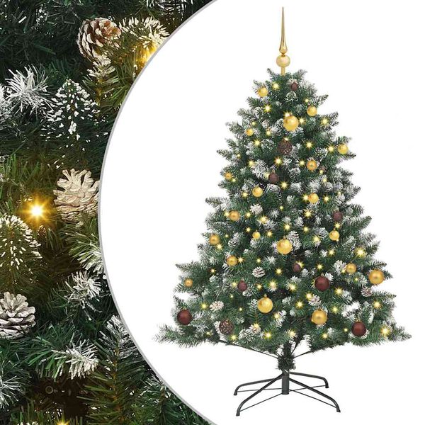 vidaXL Artificial Christmas Tree with 150 LEDs with Stand Green 150 cm