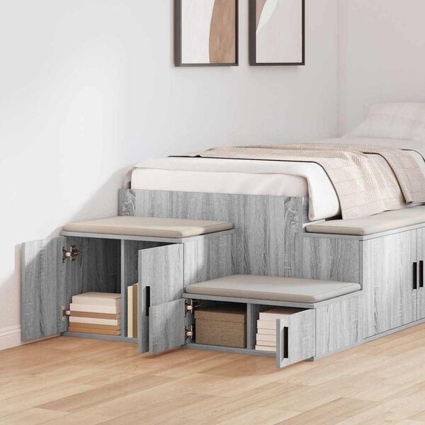 vidaXL Storage Cabinet 2 pcs Grey Sonoma 103 x 41 x 40 cm