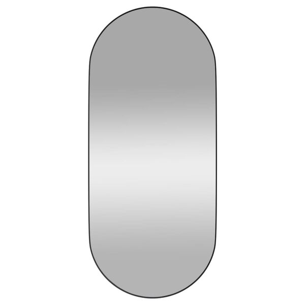 vidaXL Wall-mounted Mirror Black 35x80 cm Oval