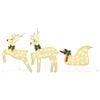 vidaXL LED Reindeers 3 pcs Warm White Fabric