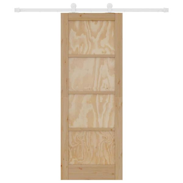 vidaXL Sliding Door Brown 73.5 x 198.5 cm Solid Pine Wood