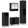 vidaXL Bathroom Furniture Set 4 pcs Black Oak Engineered Wood