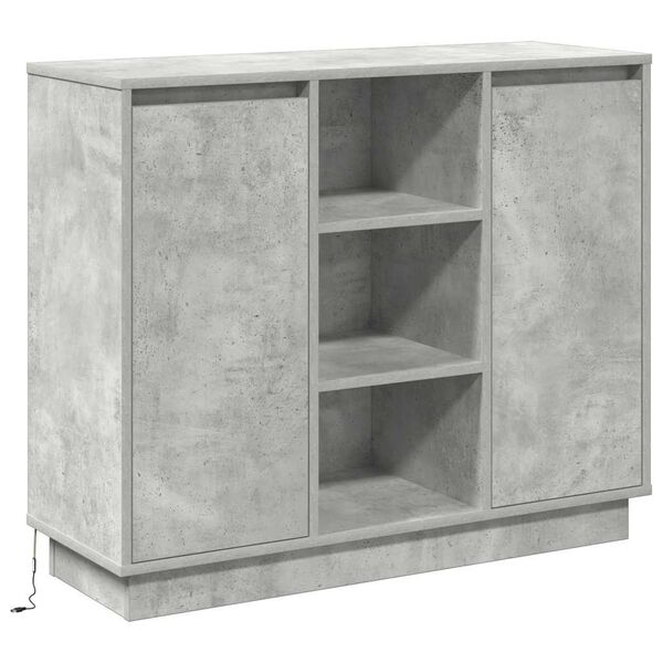 vidaXL LED Sideboard Concrete Grey 90 x 32 x 75 cm Engineered Wood
