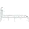 vidaXL Metal Bed Frame without Mattress with Headboard White 140x200cm