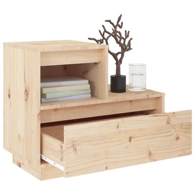vidaXL Bedside Cabinet 60x34x51 cm Solid Wood Pine