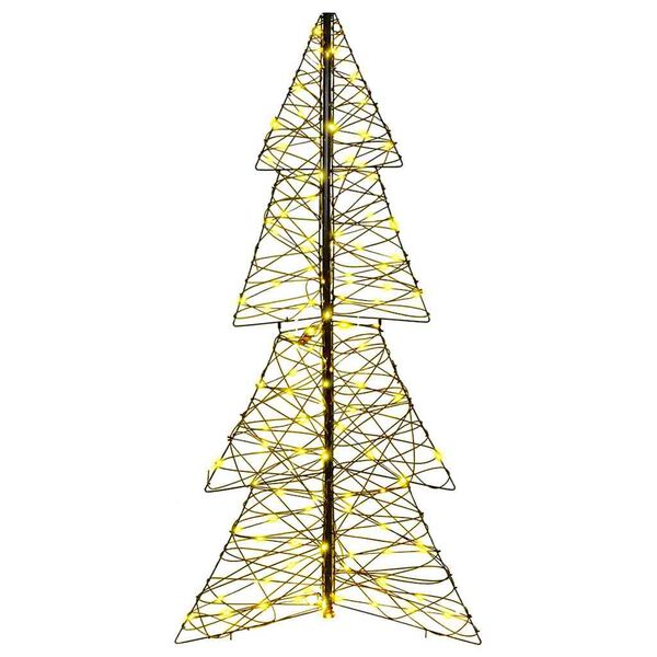 vidaXL Christmas Tree with 160 LEDs Warm White 150 cm Rattan