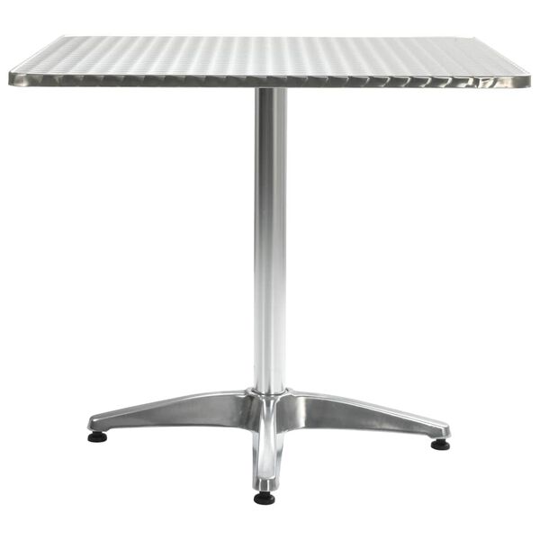 vidaXL Garden Table Silver 80x80x70 cm Aluminium