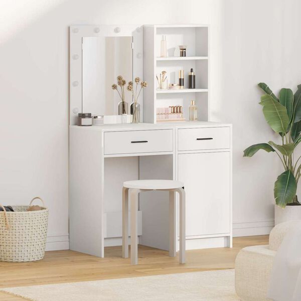 vidaXL Dressing Table Set 2 pcs White 50 x 41 x 135 cm Engineered wood