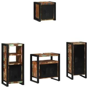 vidaXL Bathroom Furniture Set 4 pcs Multicolour Solid Reclaimed Wood