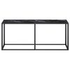 vidaXL Console Table Black Marble 180x35x75.5cm Tempered Glass