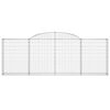 vidaXL Arched Gabion Baskets 6 pcs 300x30x100/120 cm Galvanised Iron