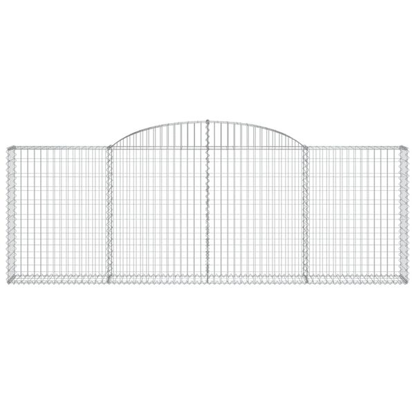 vidaXL Arched Gabion Baskets 6 pcs 300x30x100/120 cm Galvanised Iron