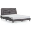 vidaXL Bed Frame with LED without Mattress "Hvar" Grey 140x200 cm