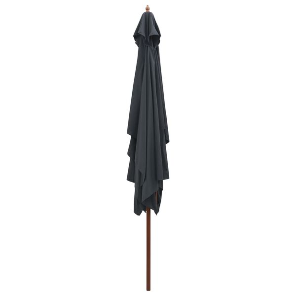 vidaXL Garden Parasol with Wooden Pole 200x300 cm Anthracite