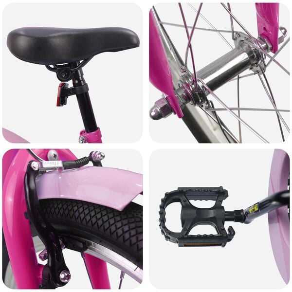 vidaXL Kids Bike 20'' for 6-11 Years Old Dark Pink