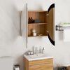 vidaXL Bathroom Cabinet with Round Mirror&LED Oak 54x54x17.5 cm