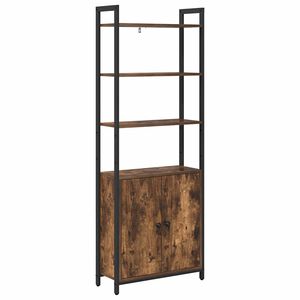 vidaXL Book Cabinet Smoked Oak 60 x 24 x 161 cm Engineered Wood