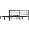 vidaXL Metal Bed Frame without Mattress with Headboard Black 193x203cm