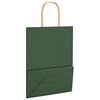 vidaXL Paper Bags 250 pcs with Handles Green 21x11x28 cm