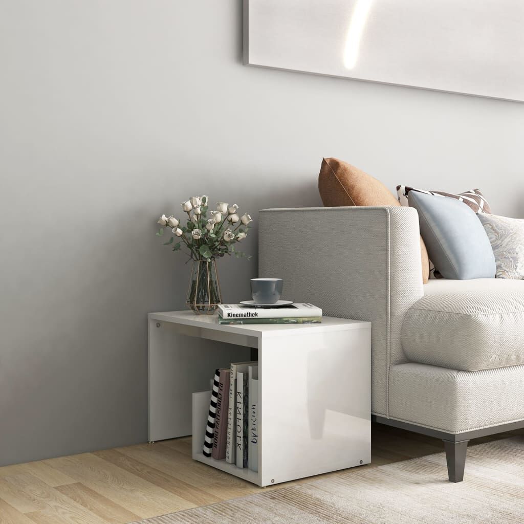 Gloss white sales end table