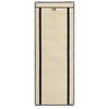 vidaXL Shoe Cabinet with Cover Cream 57x29x162 cm Fabric