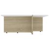 vidaXL Coffee Table White and Sonoma Oak 79.5x79.5x30 cm Engineered Wood
