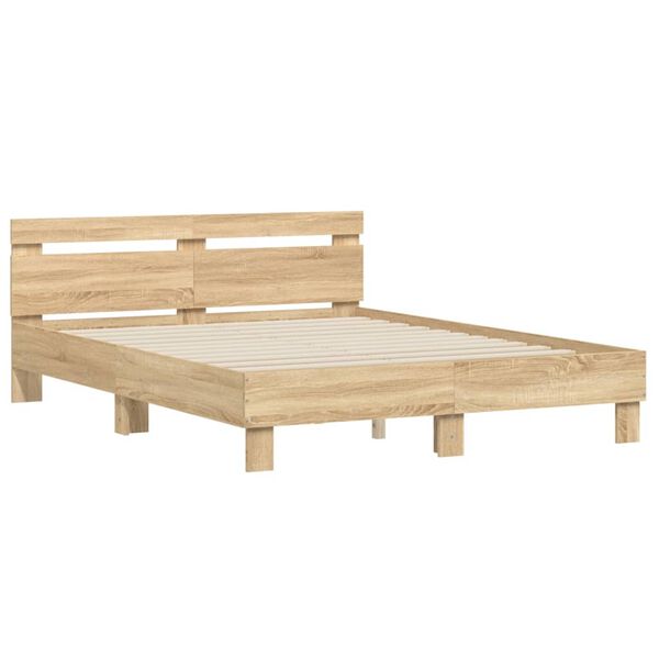 vidaXL Bed Frame without Mattress Sonoma Oak 140x190 cm
