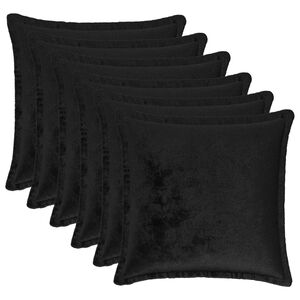 vidaXL Cushion Cover 6 pcs HOUTEN Black 40 x 40 cm Flannel