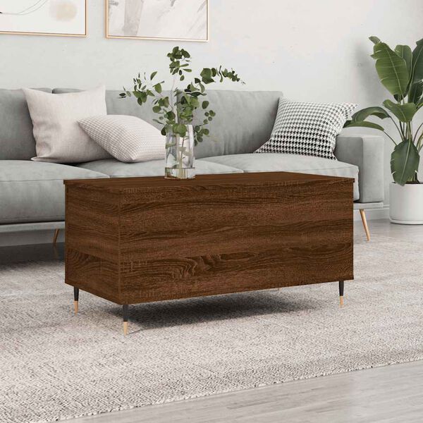 vidaXL Coffee Table Brown Oak 90x44.5x45 cm Engineered Wood