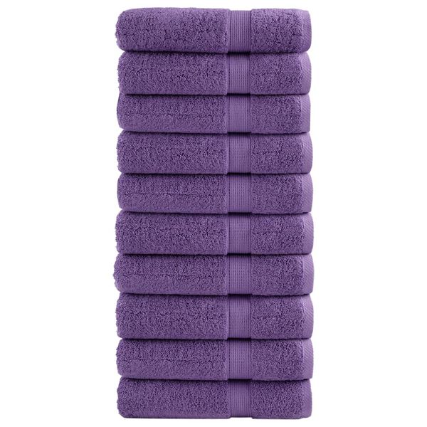 vidaXL Premium Bath Towels "SOLUND" 10 pcs Purple 100x150 cm 600 gsm