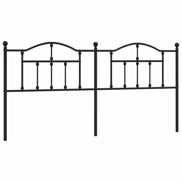 vidaXL Metal Replace Headboard Black 200 cm
