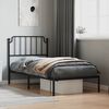 vidaXL Metal Bed Frame without Mattress with Headboard Black 90x200cm