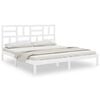vidaXL Bed Frame without Mattress White Solid Wood 180x200 cm Super King
