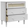vidaXL Drawer Cabinet SENJA Rattan Look White 80x40x80 cm Solid Wood Pine