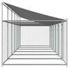 vidaXL Dog Cage with Roof and Doors Grey 12x2x2 m Galvanised Steel