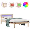 vidaXL Bed Frame with Headboard Brown 100 x 200 cm Solid Pine Wood