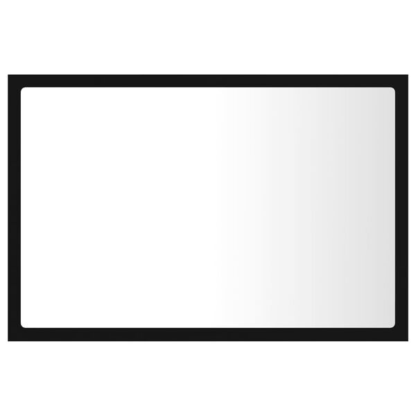 vidaXL LED Bathroom Mirror Black 60x8.5x37 cm Acrylic