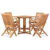 vidaXL 5 Piece Folding Outdoor Dining Set Solid Teak Wood