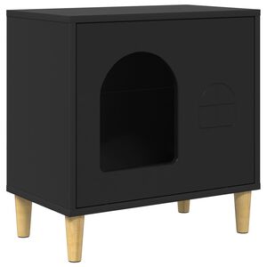 vidaXL Cat House Black 51 x 30 x 52 cm Engineered Wood