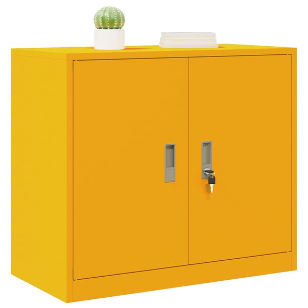 vidaXL Storage Cabinet Mustard Yellow 80 x 40 x 70 cm Steel