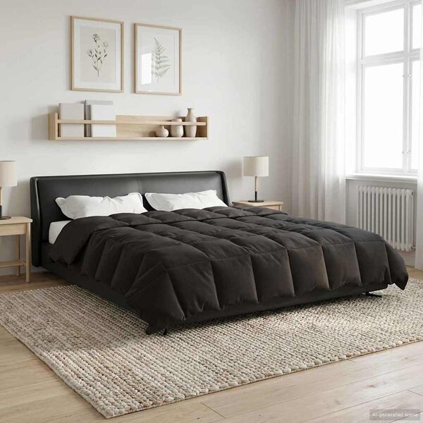 vidaXL Summer Duvet Quilted Anthracite 220 x 260 cm Microfiber