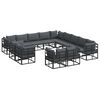 vidaXL Garden Sofa Set 13 pcs Black Aluminium