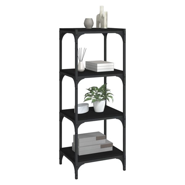 vidaXL Book Cabinet Black 40x33x100 cm Engineered Wood and Steel