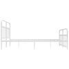 vidaXL Metal Bed Frame without Mattress with Footboard White 160x200cm
