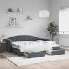 vidaXL Daybed with Trundle&Drawers without Mattress Dark Grey 90x190 cm Single