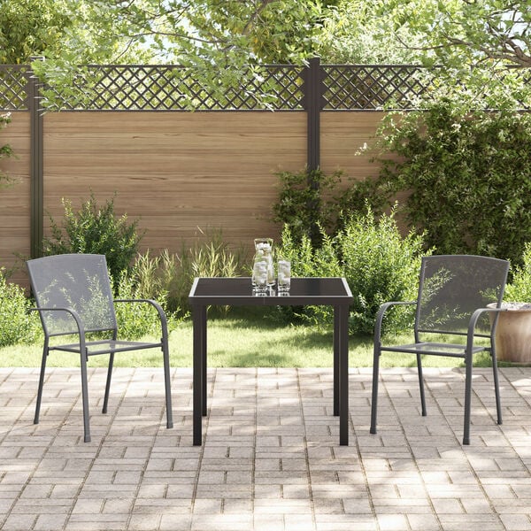 vidaXL Garden Dining Set 5 pcs Anthracite Powder-Coated Steel