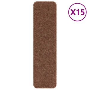 vidaXL Anti-slip Stair Mats 15 pcs 75 x 20 cm Yellow PP Rectangular