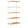 vidaXL 5-Tier Shelving Unit White and Oak 80x40x163 cm