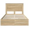 vidaXL Storage Bed with Drawer Sonoma Oak 120 x 200 cm Engineered Wood