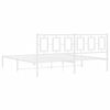 vidaXL Metal Bed Frame without Mattress with Headboard White 183x213cm